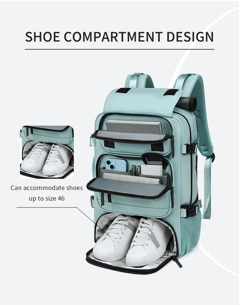 Niki | TRAVELMAX Pack – Waterproof Travel Backpack with USB Port, Shoe Compartment & Anti-Theft Pocket