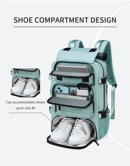Niki | TRAVELMAX Pack – Waterproof Travel Backpack with USB Port, Shoe Compartment & Anti-Theft Pocket