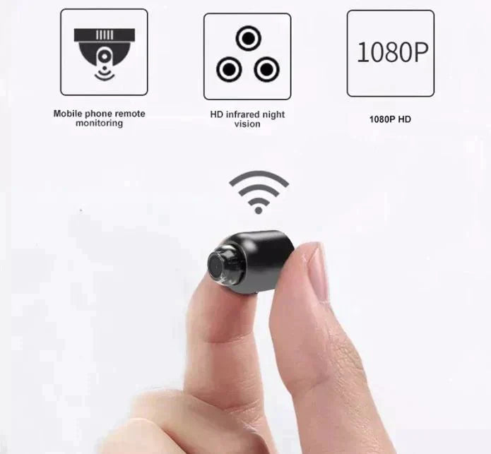 Niki | Ultra-Small WiFi IP Camera | 1080p Full HD | 120° Wide Angle Lens | Infrared Night Vision & Motion Sensor | 2-Way Audio | Worldwide Remote Access