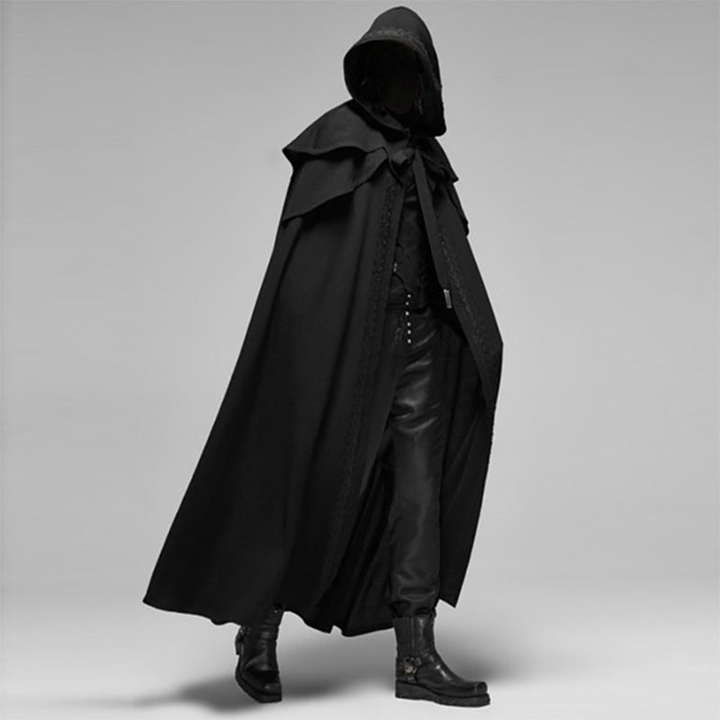 Niki | Unisex Hooded Velvet Cape | Gothic Style | Black