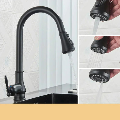 Niki | VintageTap Antique Brass Kitchen Tap – Retro Style Mixer Faucet with Swivel Spout
