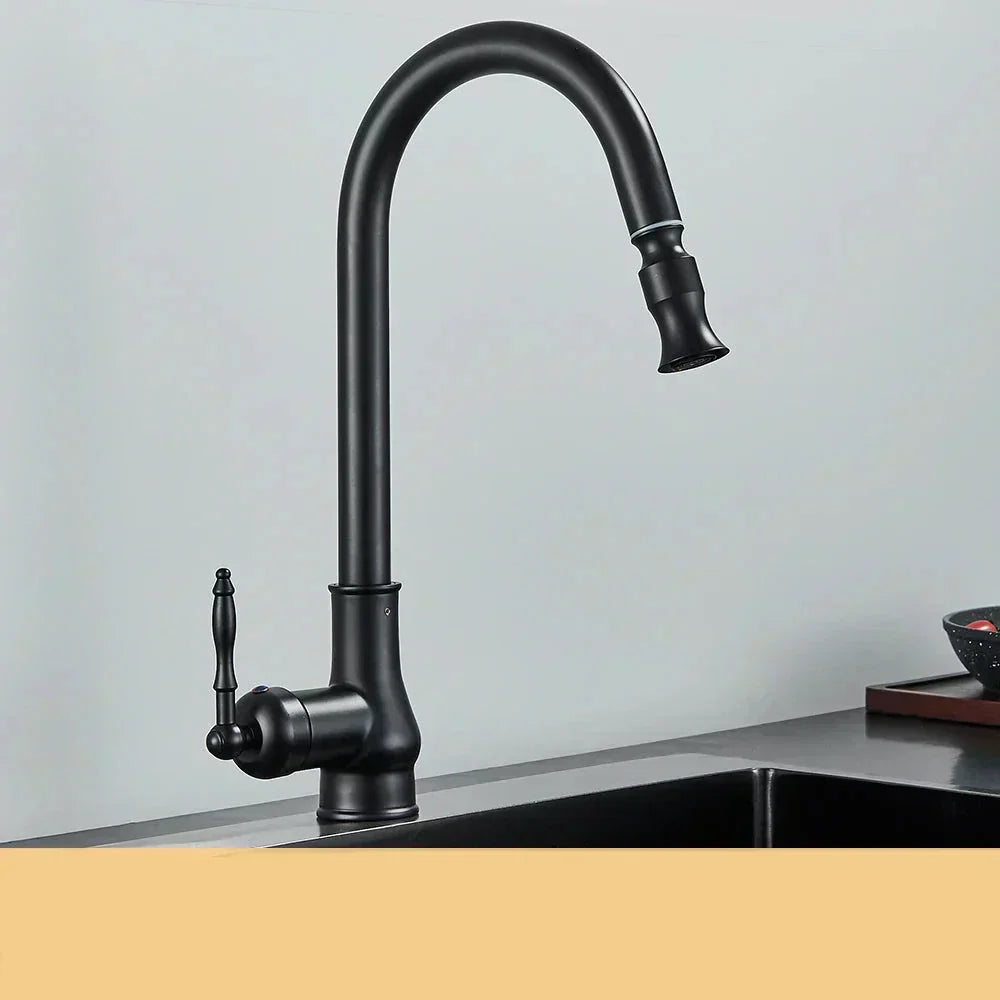 Niki | VintageTap Antique Brass Kitchen Tap – Retro Style Mixer Faucet with Swivel Spout
