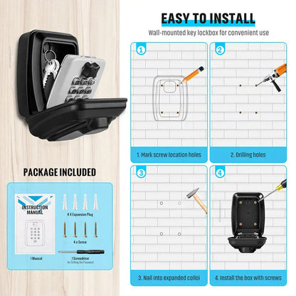 Niki | Outdoor Combination Key Lock Box – Wall Mount Weatherproof