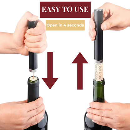 Niki | Air Pressure Wine Opener: Stainless Steel, Ergonomic Handle