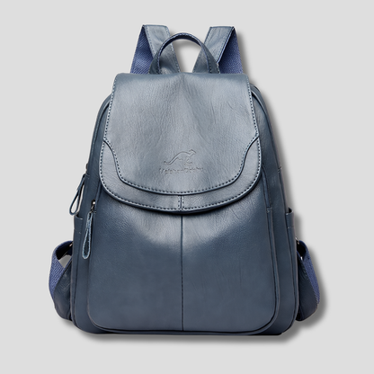 Niki | Women's Leather Backpack with Secure Closure and Embossed Detail