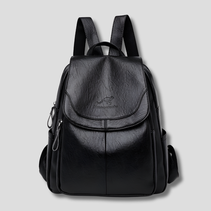Niki | Women's Leather Backpack with Secure Closure and Embossed Detail