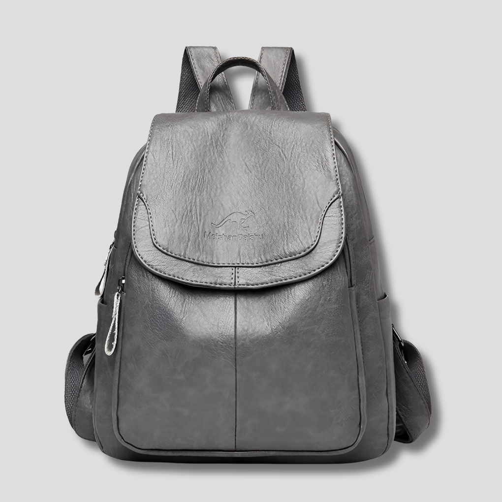 Niki | Women's Leather Backpack with Secure Closure and Embossed Detail
