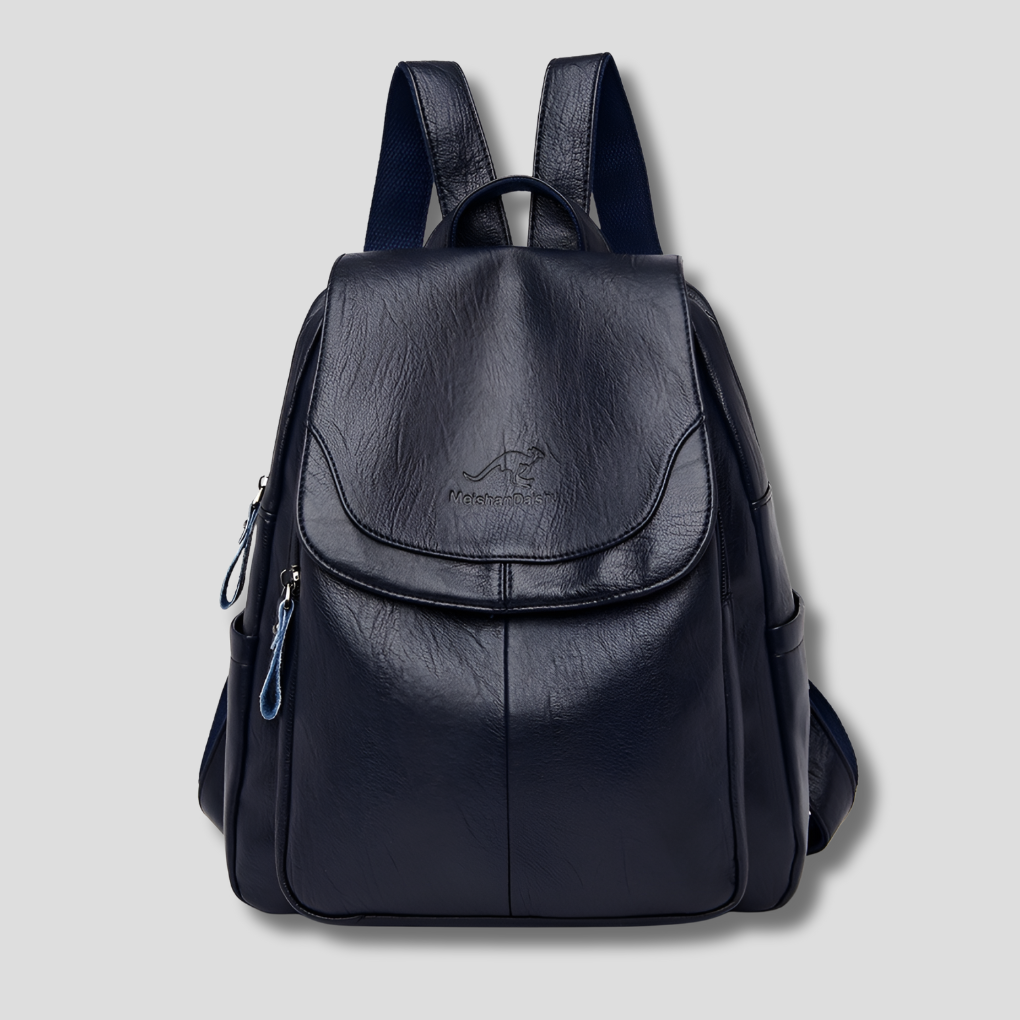 Niki | Women's Leather Backpack with Secure Closure and Embossed Detail