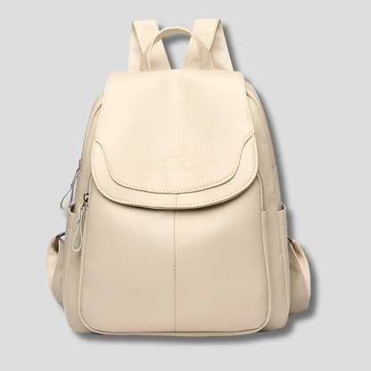 Niki | Women's Anti-Theft Leather Backpack with Embossed Detail