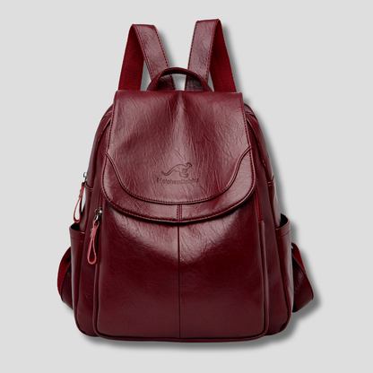Niki | Women's Anti-Theft Leather Backpack with Embossed Detail