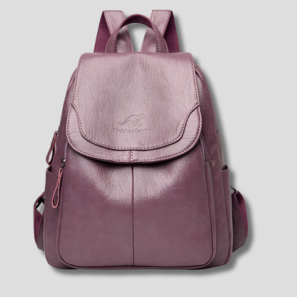 Niki | Women's Anti-Theft Leather Backpack with Embossed Detail