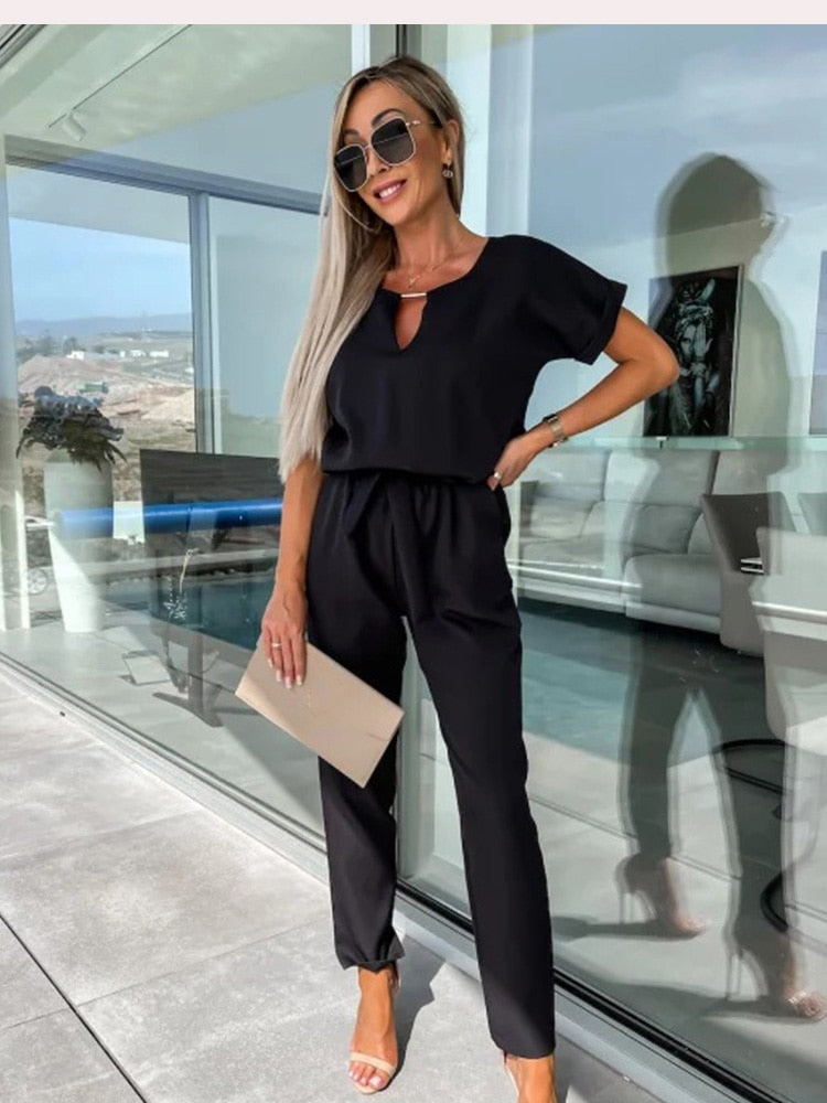 Niki | Belted Wide Leg Jumpsuit