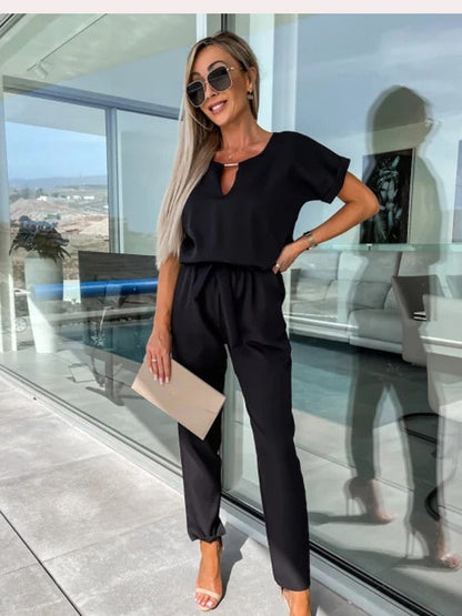 Niki | Belted Wide Leg Jumpsuit