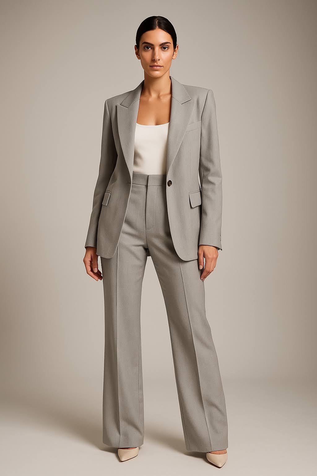 Women's Wide Leg Tailored Pant Suit