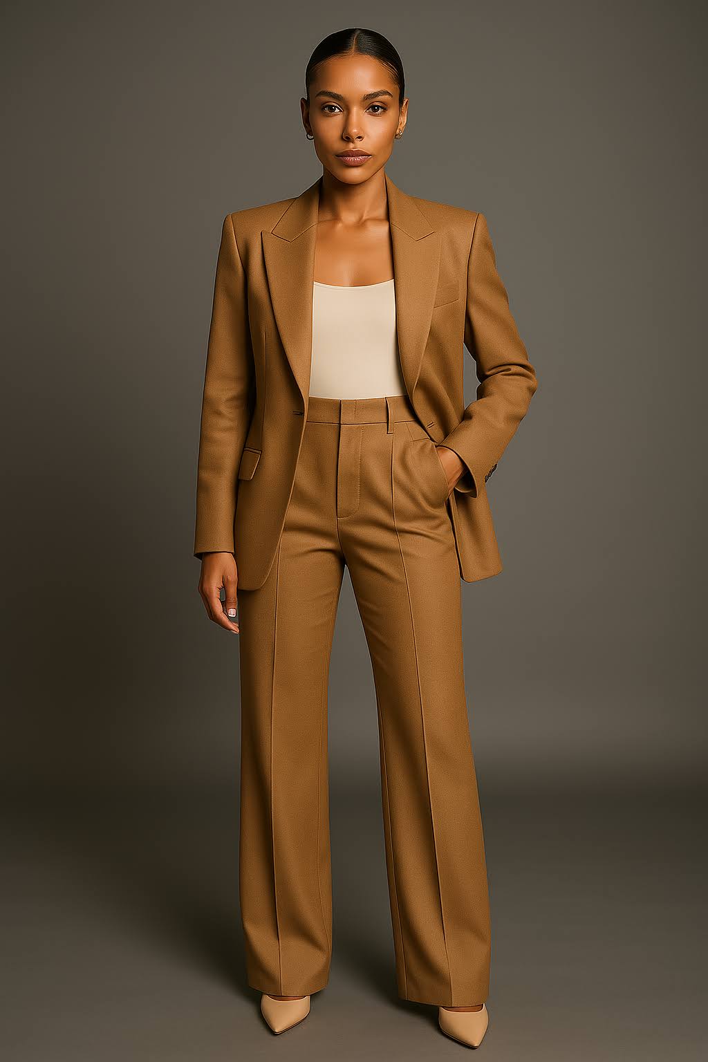 Women's Wide Leg Tailored Pant Suit