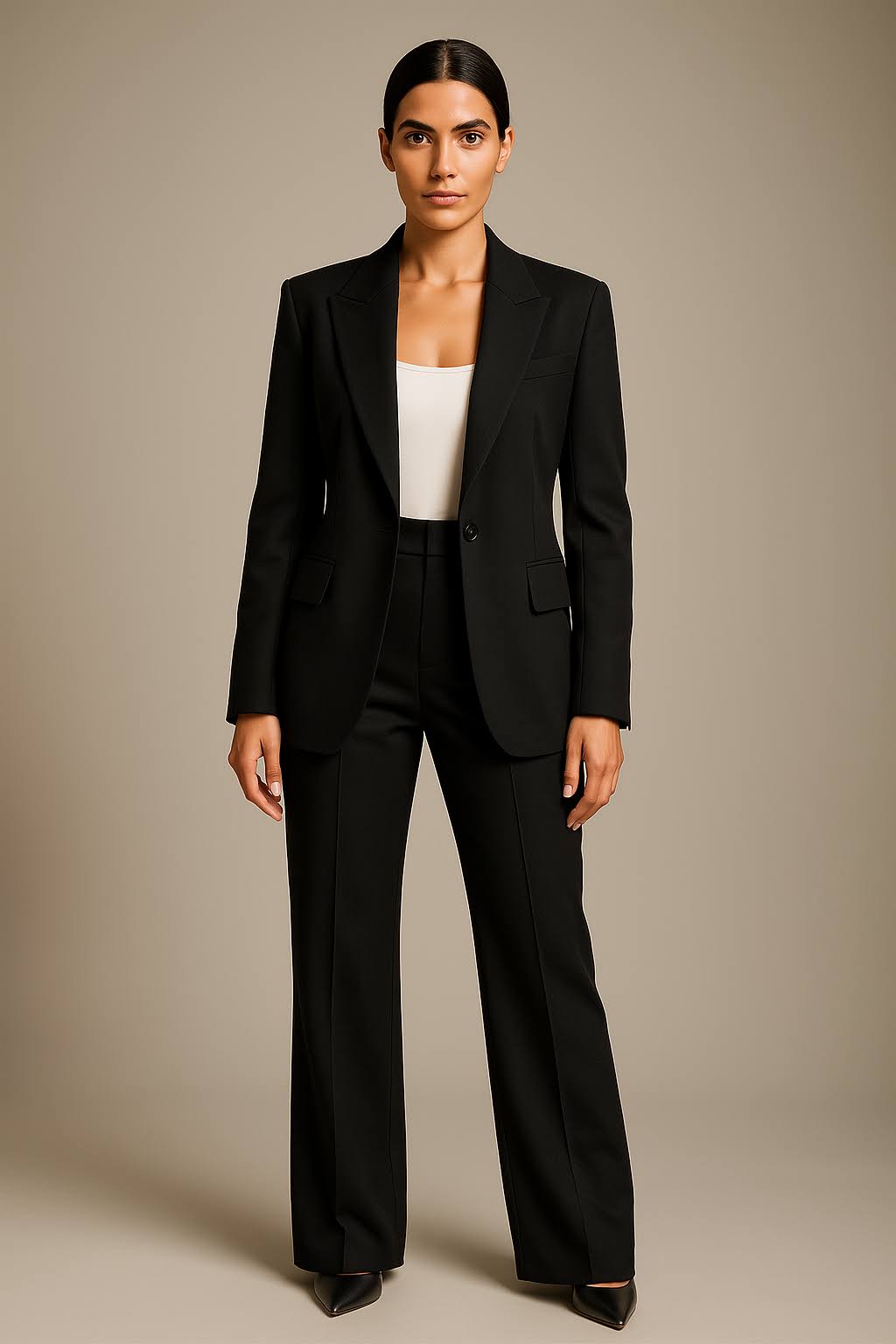 Women's Wide Leg Tailored Pant Suit