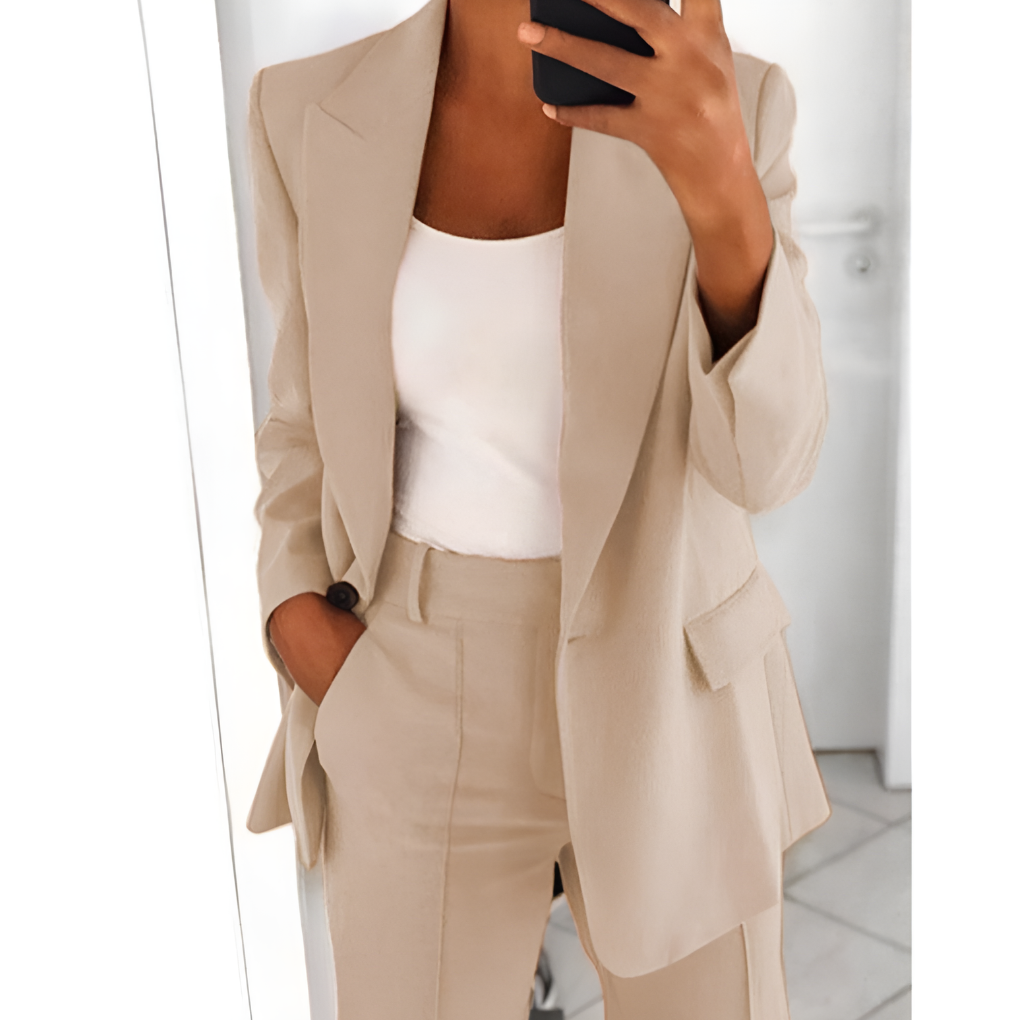 Women's Wide Leg Tailored Pant Suit