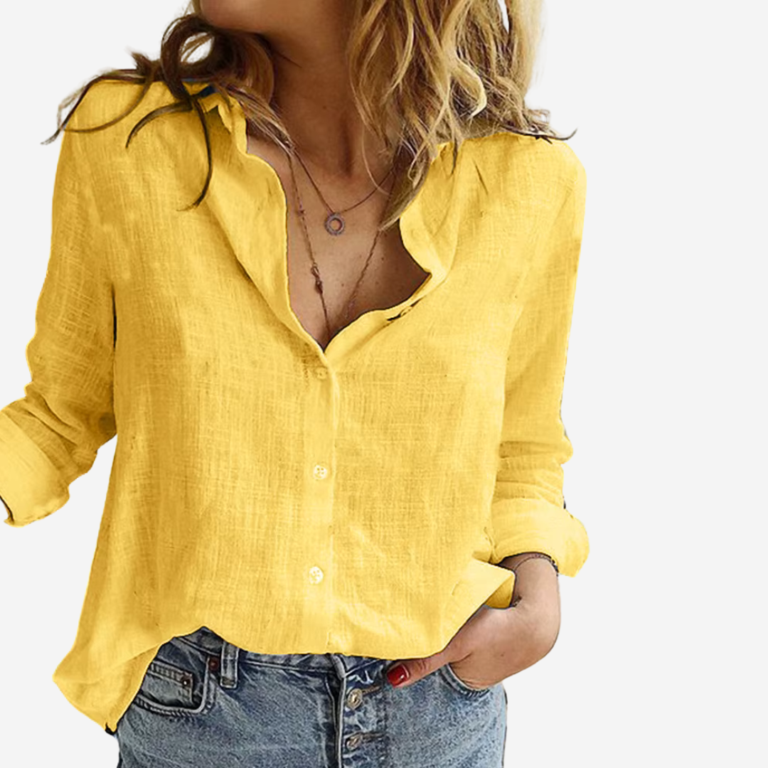 Niki | Breezy Linen Blend Button-Down Shirt