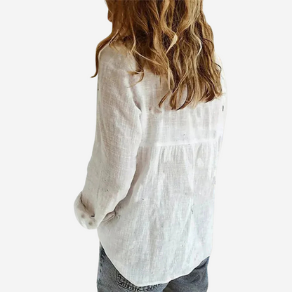 Niki | Breezy Linen Blend Button-Down Shirt