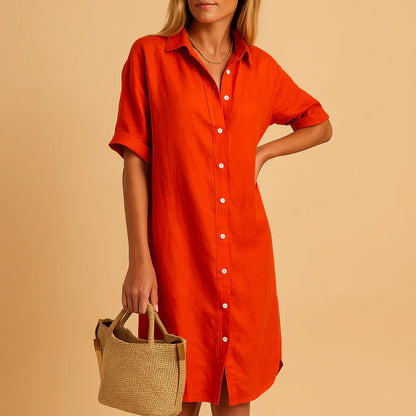 Niki | Women's Relaxed Button-Down Shirt Dress