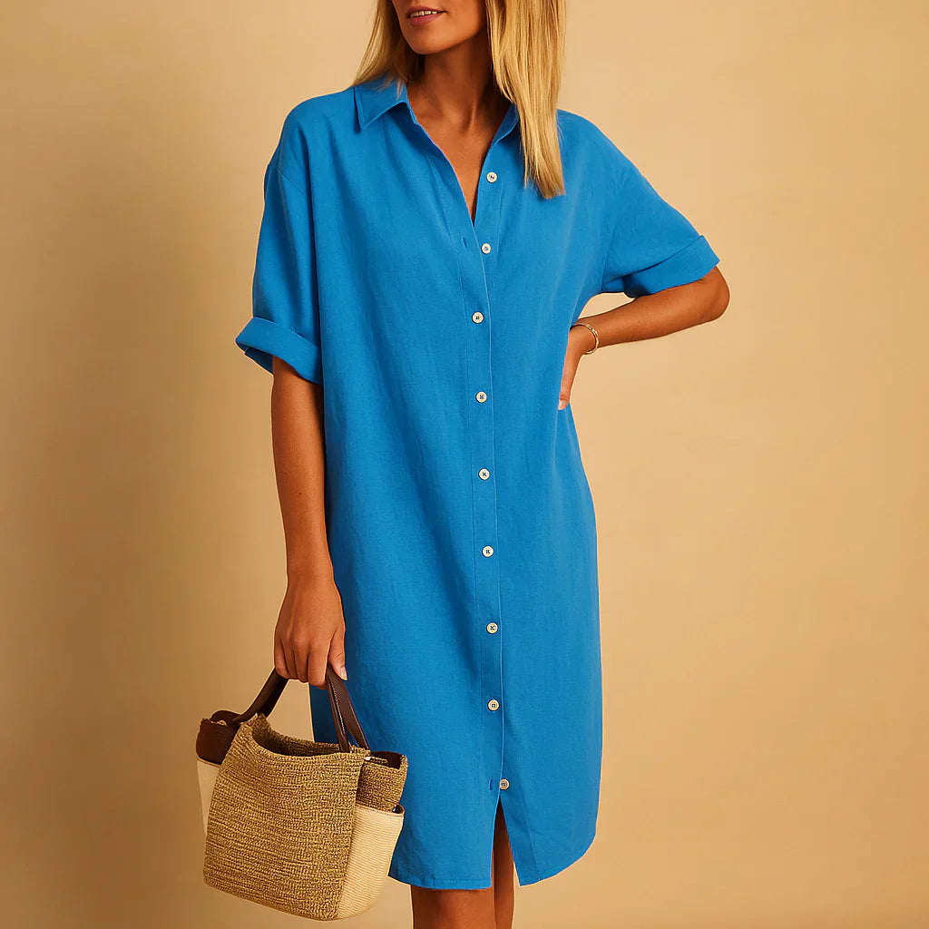 Niki | Women's Relaxed Button-Down Shirt Dress