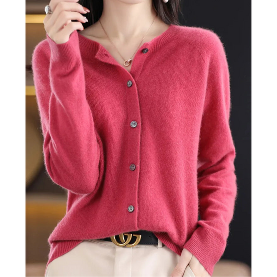 Women's Button-Front Cardigan in Merino Wool