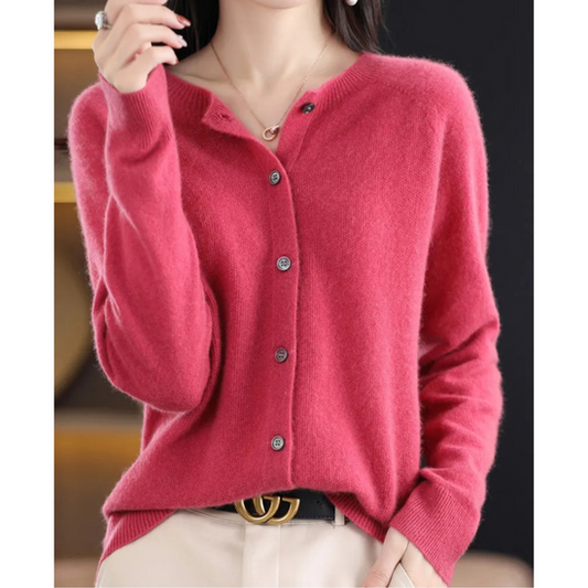 Women's Button-Front Cardigan in Merino Wool