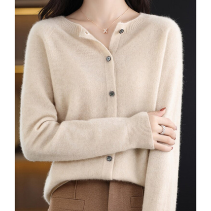 Niki | Women's button-front cardigan in merino cashmere blend