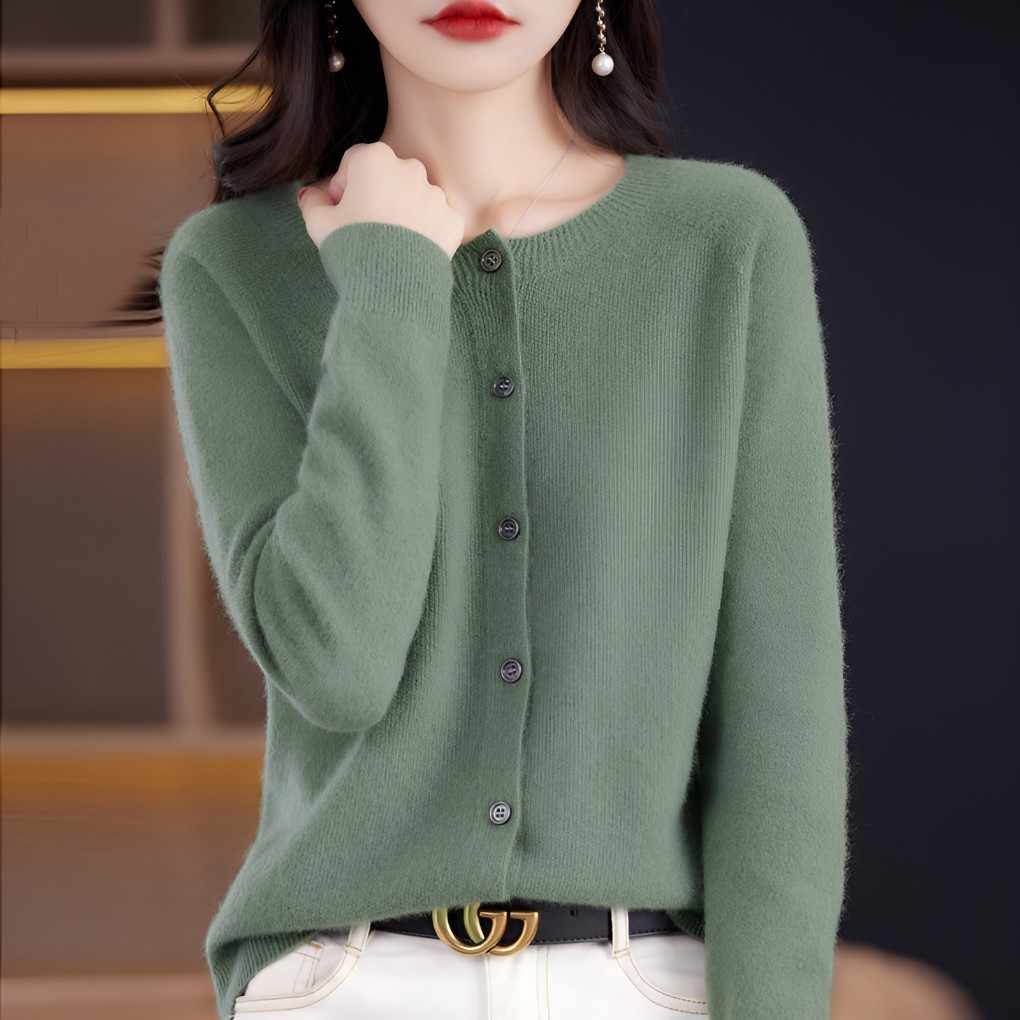 Niki | Women's button-front cardigan in merino cashmere blend