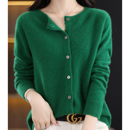 Niki | Women's button-front cardigan in merino cashmere blend
