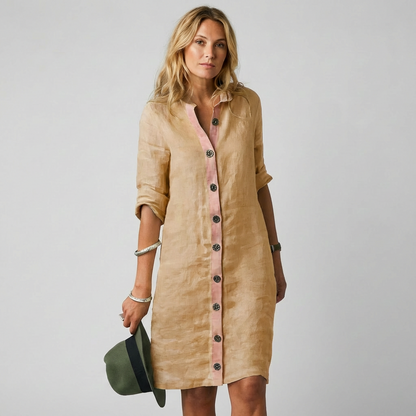 Niki | Lightweight Linen Button-Front Dress