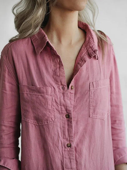 Niki | Women's Linen Button Front Relaxed Fit Jumpsuit