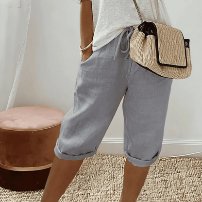 Niki | Breezy Cotton Linen Blend Harem Shorts