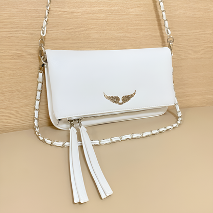 Niki | Women's Chain Strap Clutch Bag with Wing Detail