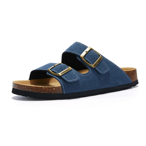 Women's Cork Footbed Slides with Adjustable Straps