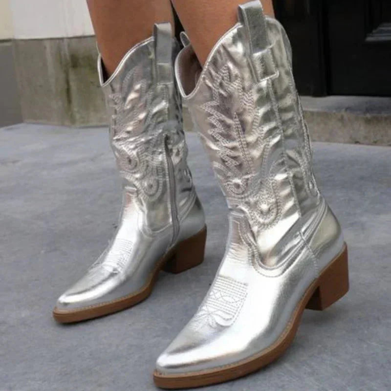 Women's Shiny Western Boots
