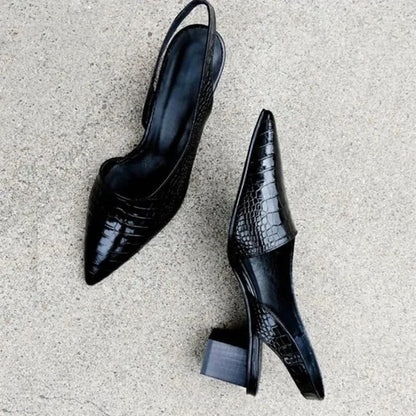 Niki | Women's Chic Croc Slingback Heels