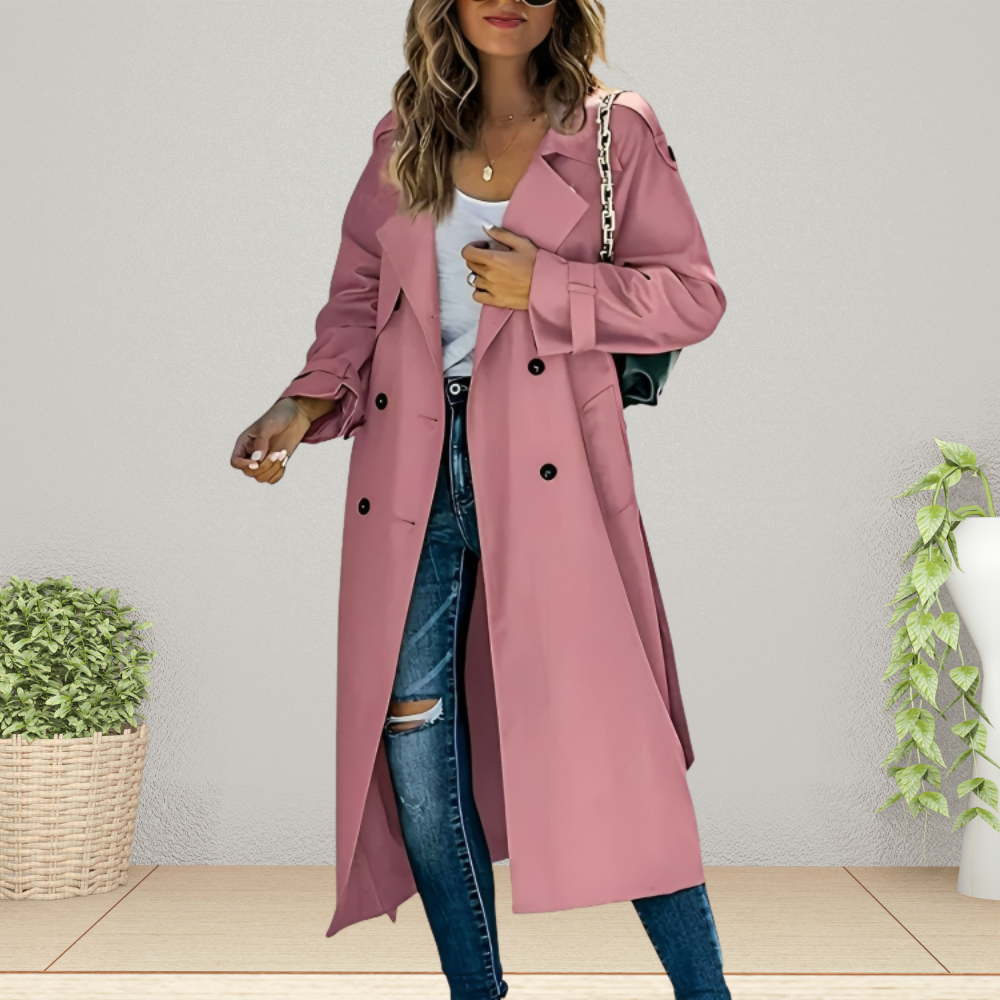 Women's Classic Double-Breasted Overcoat