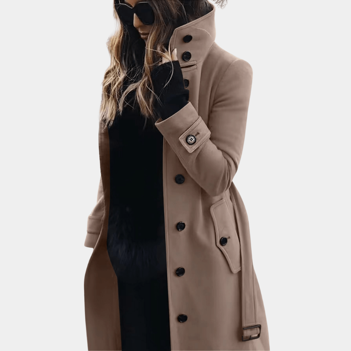 Women's Insulated Double-Breasted Trench Coat