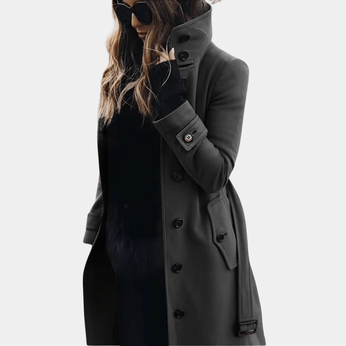 Women's Insulated Double-Breasted Trench Coat