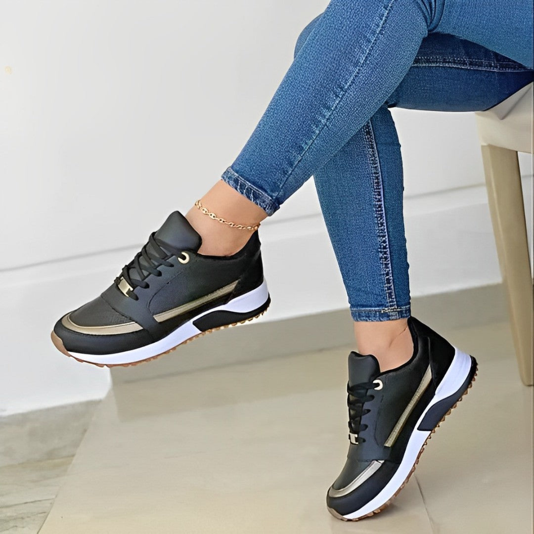Women's Sneakers with Metallic Accents and Cushioning