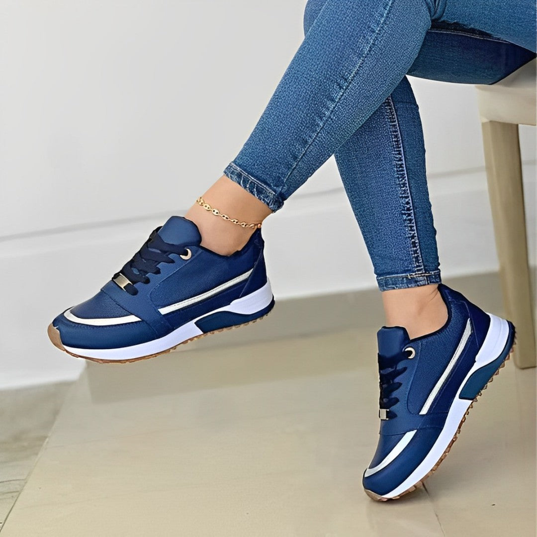 Women's Sneakers with Metallic Accents and Cushioning