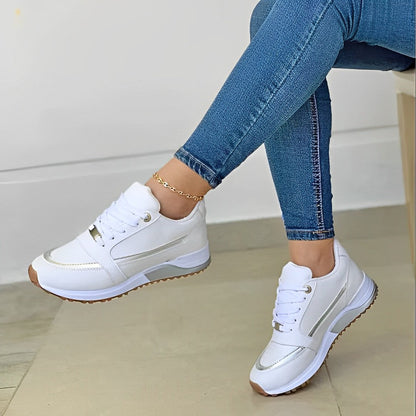 Women's Sneakers with Metallic Accents and Cushioning