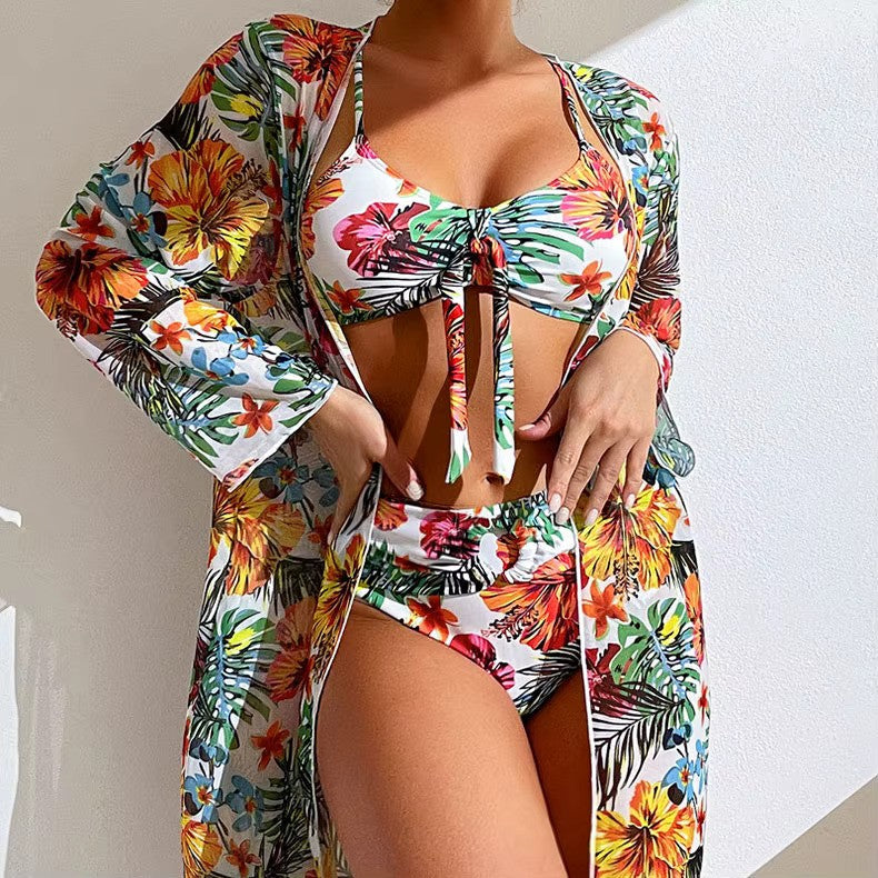 Niki | Tropical Print Bikini Set with Cover-up