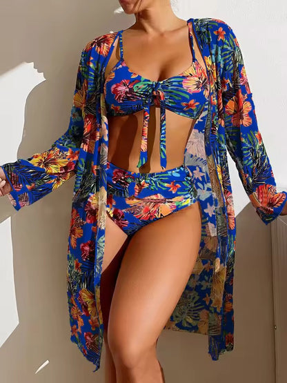 Niki | Tropical Print Bikini Set with Cover-up