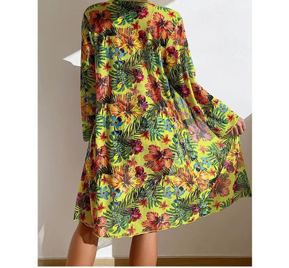 Niki | Tropical Print Bikini Set with Cover-up