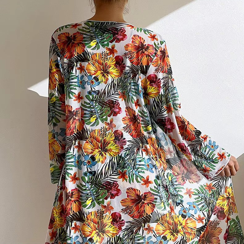 Niki | Tropical Print Bikini Set with Cover-up