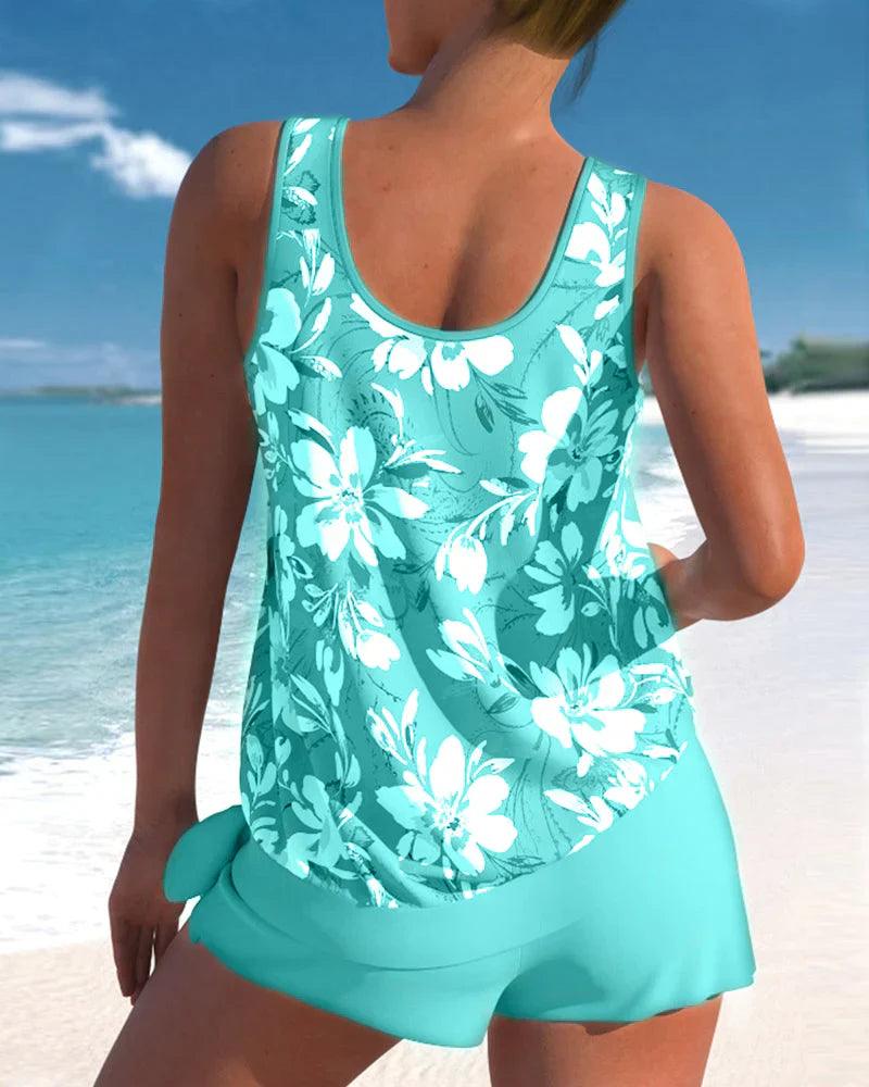 Niki | Women's Floral Flattering Tankini Set