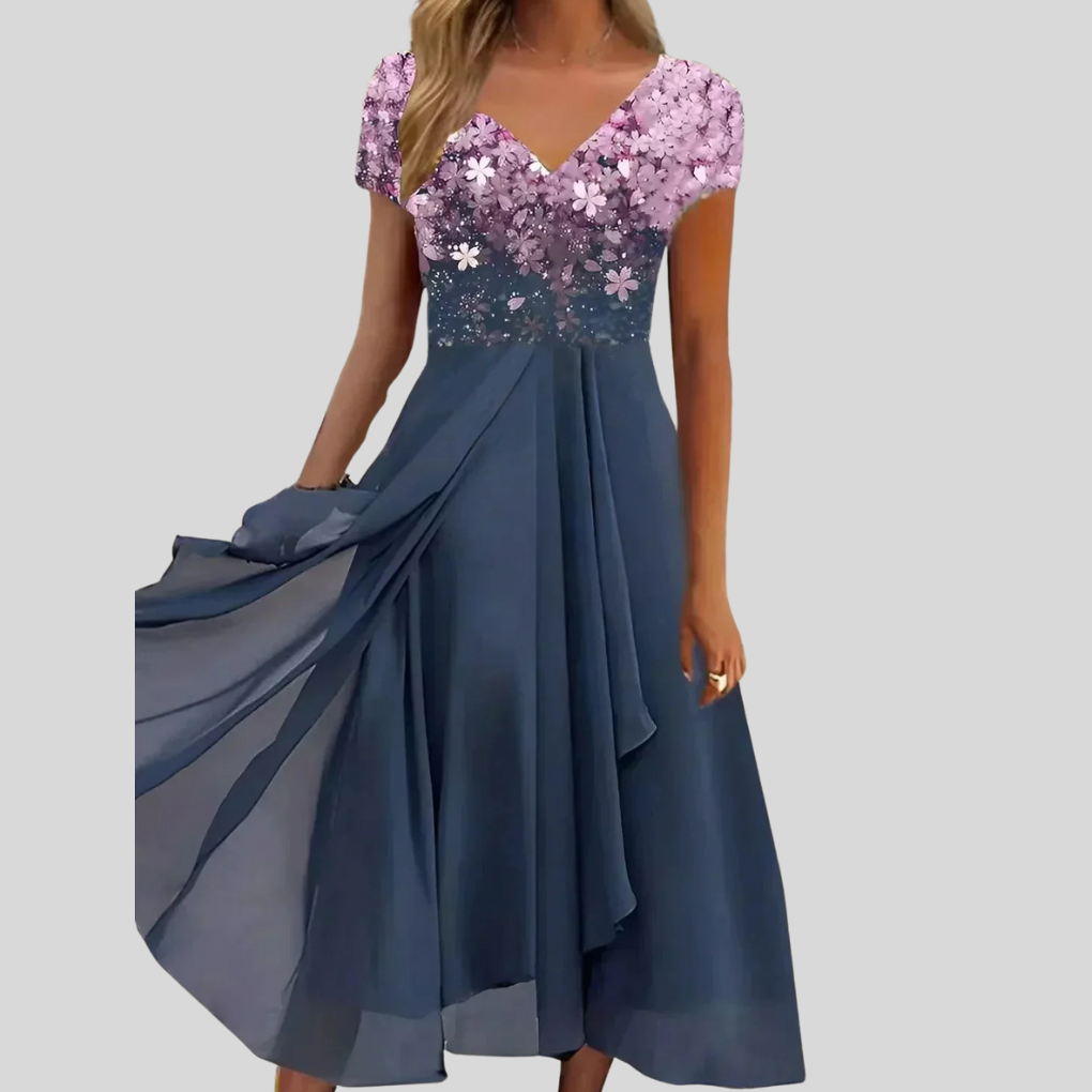 Niki | Women's Elegant Floral Midi Dress