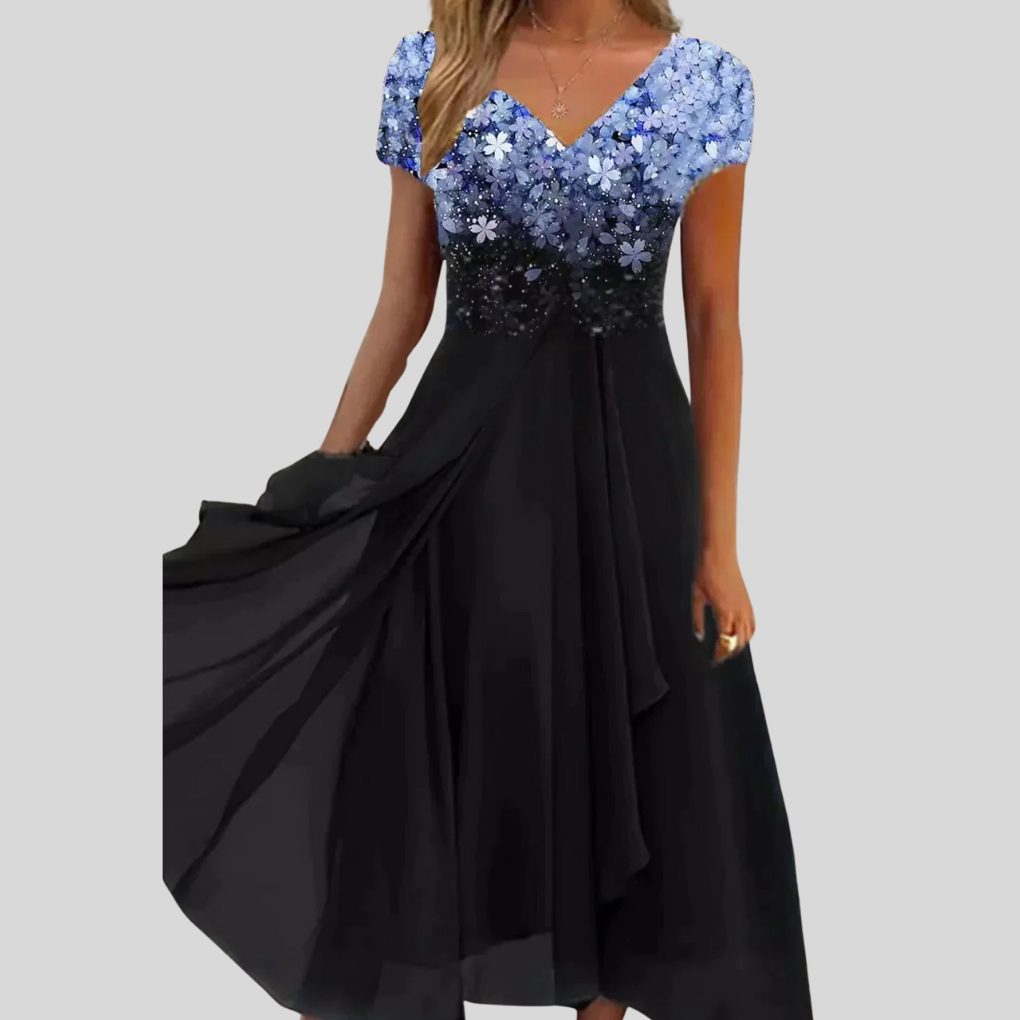 Niki | Women's Elegant Floral Midi Dress